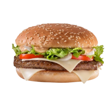 Burger au boeuf en vente chez Bumpy's. Beef Burger made by Bumpy's. Hamburgesa en Bumpy's.